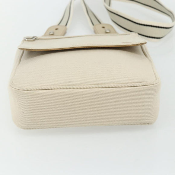 BURBERRY Blue Label Shoulder Bag Canvas Beige Silver Auth 176617