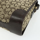 CELINE C Sulky Shoulder Bag Canvas Beige Gold Auth 176618-15
