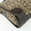 CELINE C Sulky Shoulder Bag Canvas Beige Gold Auth 176618-16