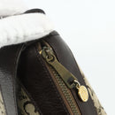 CELINE C Sulky Shoulder Bag Canvas Beige Gold Auth 176618-10
