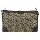 CELINE C Sulky Shoulder Bag Canvas Beige Gold Auth 176618-13