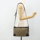 CELINE C Sulky Shoulder Bag Canvas Beige Gold Auth 176618-21