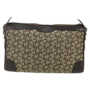 CELINE C Sulky Shoulder Bag Canvas Beige Gold Auth 176618-2