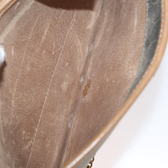 Christian Dior Honeycomb Canvas Shoulder Bag PVC Beige Gold Auth 176623