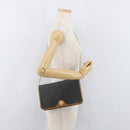Christian Dior Honeycomb Canvas Shoulder Bag PVC Beige Gold Auth 176623-22