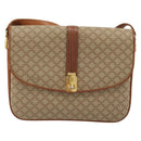 CELINE Macadam Canvas Shoulder Bag PVC Beige Gold Auth 176626A-2