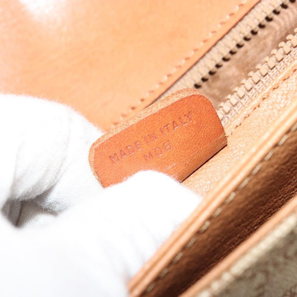 CELINE Macadam Canvas Shoulder Bag PVC Beige Gold Auth 176626A