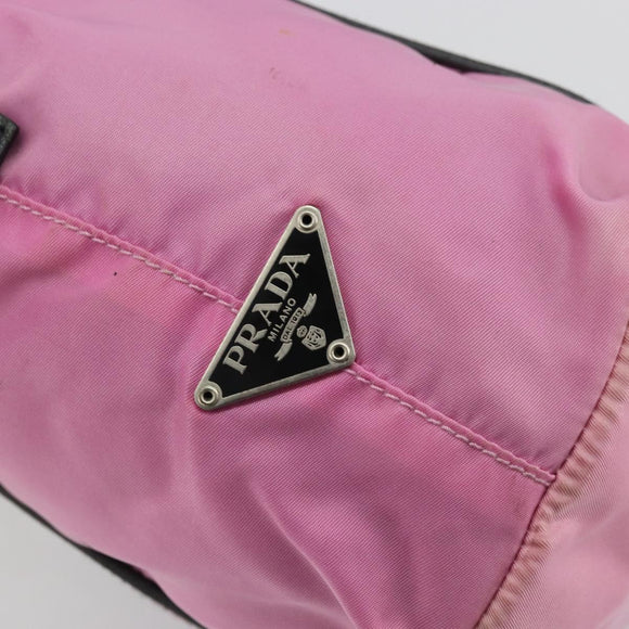 PRADA Shoulder Bag Nylon Pink Silver Auth 176628