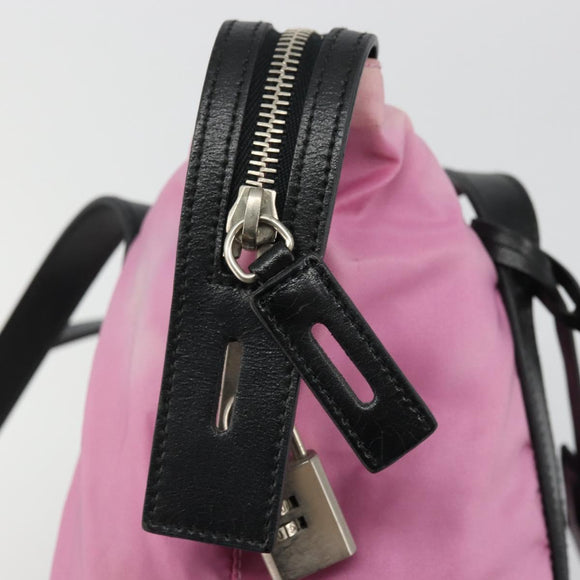 PRADA Shoulder Bag Nylon Pink Silver Auth 176628