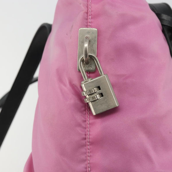 PRADA Shoulder Bag Nylon Pink Silver Auth 176628