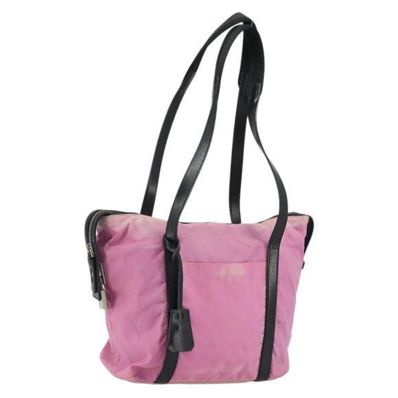 PRADA Shoulder Bag Nylon Pink Silver Auth 176628