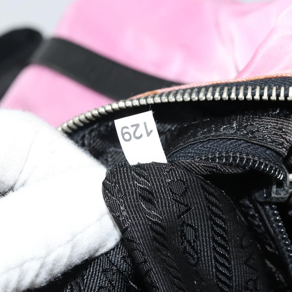 PRADA Shoulder Bag Nylon Pink Silver Auth 176628