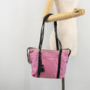 PRADA Shoulder Bag Nylon Pink Silver Auth 176628-26