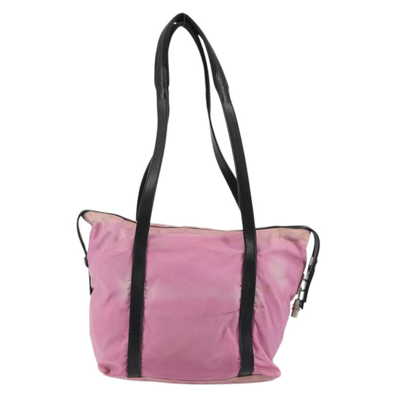 PRADA Shoulder Bag Nylon Pink Silver Auth 176628
