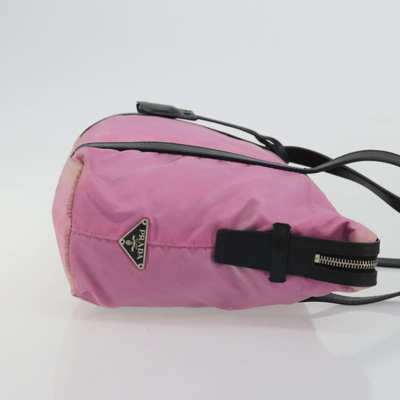 PRADA Shoulder Bag Nylon Pink Silver Auth 176628