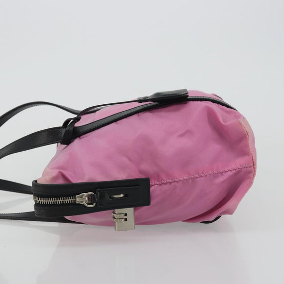 PRADA Shoulder Bag Nylon Pink Silver Auth 176628