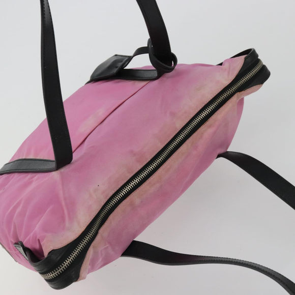 PRADA Shoulder Bag Nylon Pink Silver Auth 176628