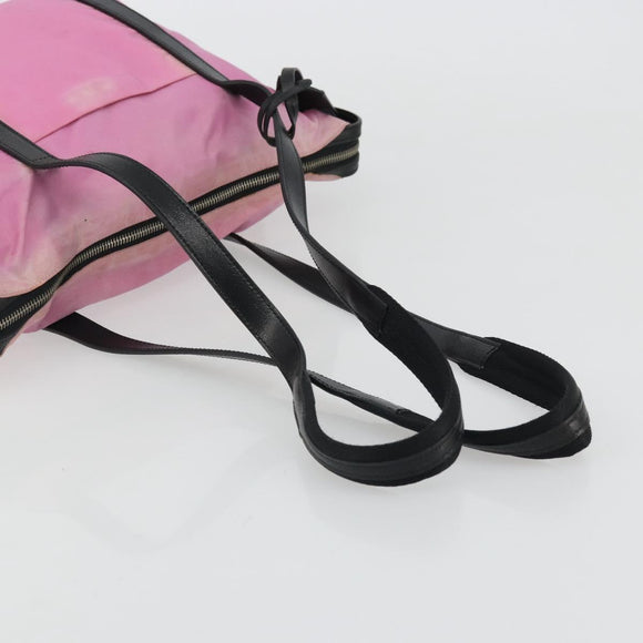 PRADA Shoulder Bag Nylon Pink Silver Auth 176628