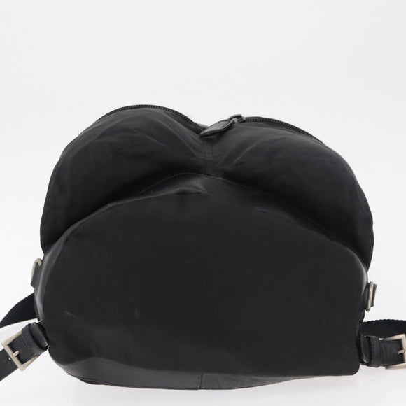 PRADA Backpack Nylon Black Silver Auth 176629