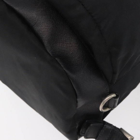 PRADA Backpack Nylon Black Silver Auth 176629