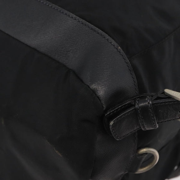 PRADA Backpack Nylon Black Silver Auth 176629