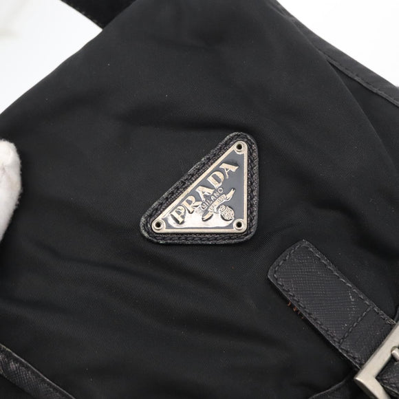 PRADA Backpack Nylon Black Silver Auth 176629