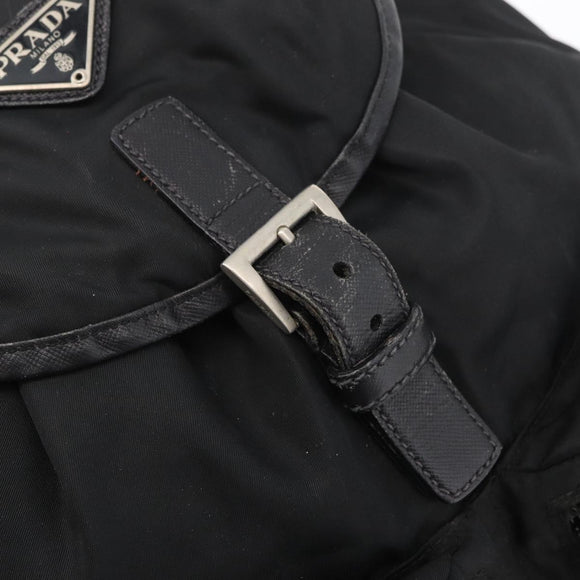 PRADA Backpack Nylon Black Silver Auth 176629