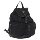 PRADA Backpack Nylon Black Silver Auth 176629-1