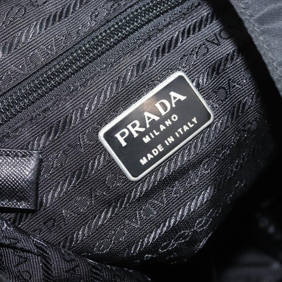 PRADA Backpack Nylon Black Silver Auth 176629