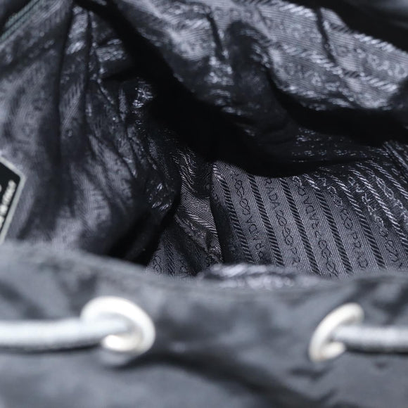 PRADA Backpack Nylon Black Silver Auth 176629