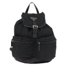 PRADA Backpack Nylon Black Silver Auth 176629-13