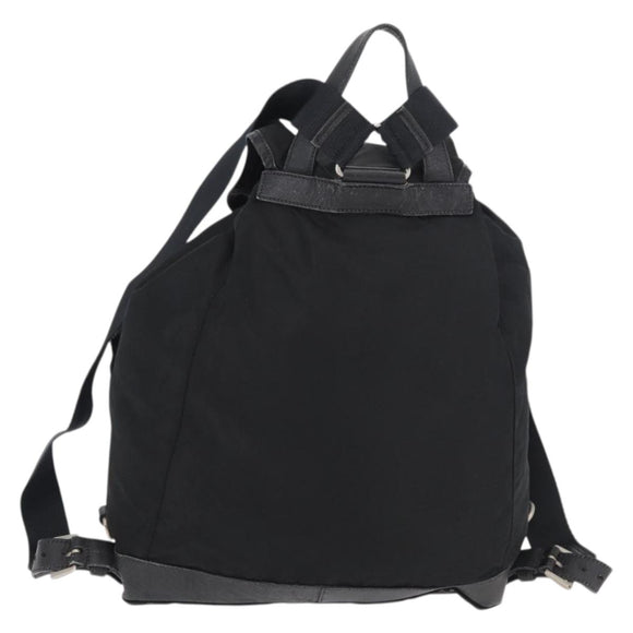PRADA Backpack Nylon Black Silver Auth 176629