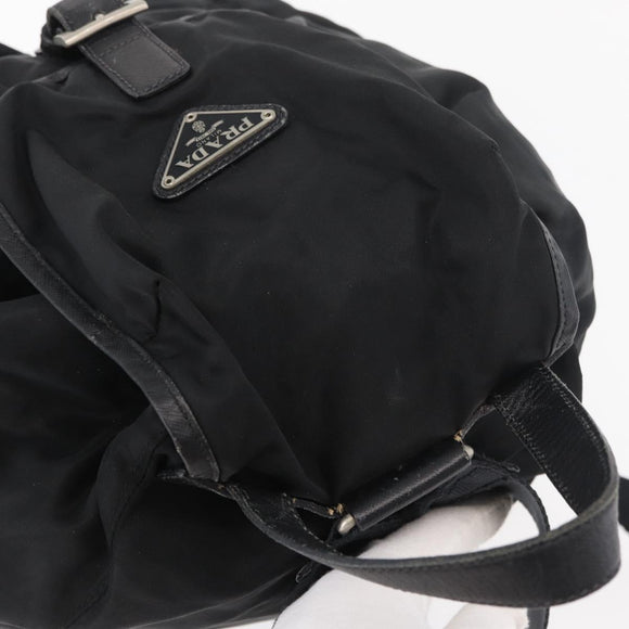 PRADA Backpack Nylon Black Silver Auth 176629