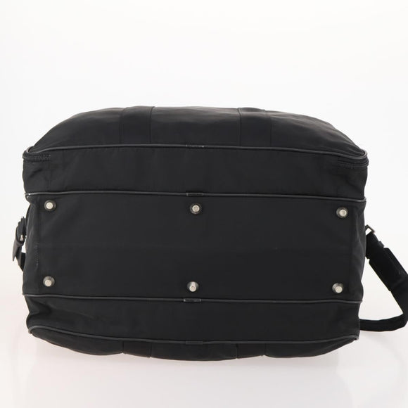 PRADA Boston Bag Nylon 2way Black Silver Auth 176630