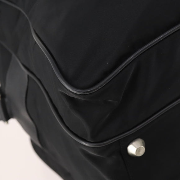 PRADA Boston Bag Nylon 2way Black Silver Auth 176630