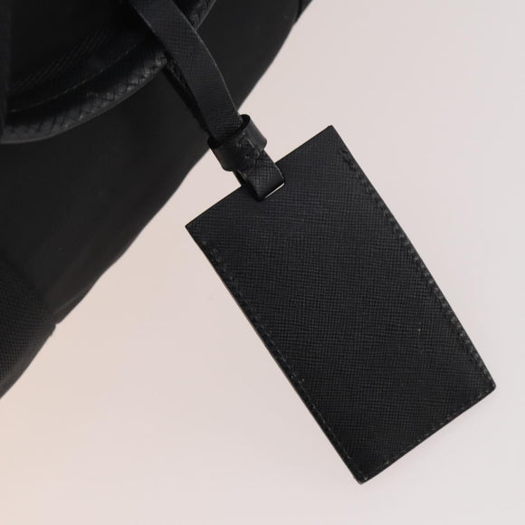 PRADA Boston Bag Nylon 2way Black Silver Auth 176630