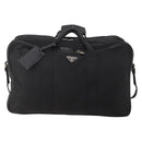 PRADA Boston Bag Nylon 2way Black Silver Auth 176630-13