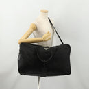 PRADA Boston Bag Nylon 2way Black Silver Auth 176630-31