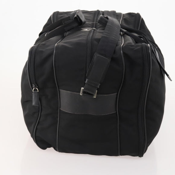 PRADA Boston Bag Nylon 2way Black Silver Auth 176630