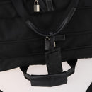 PRADA Boston Bag Nylon 2way Black Silver Auth 176630-8
