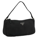 PRADA Accessory Pouch Nylon Black Silver Auth 176631A-1