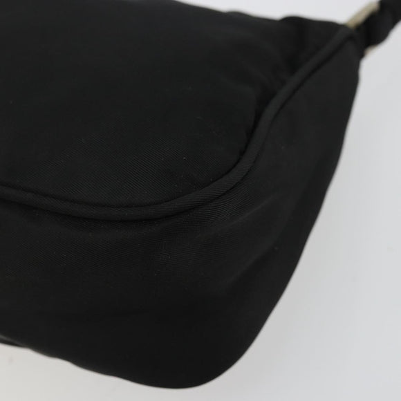 PRADA Accessory Pouch Nylon Black Silver Auth 176631A