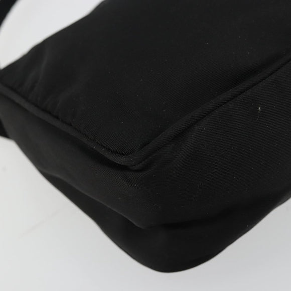 PRADA Accessory Pouch Nylon Black Silver Auth 176631A