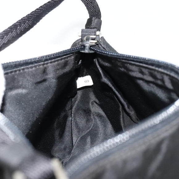 PRADA Accessory Pouch Nylon Black Silver Auth 176631A