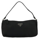 PRADA Accessory Pouch Nylon Black Silver Auth 176631A-13