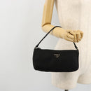 PRADA Accessory Pouch Nylon Black Silver Auth 176631A-21