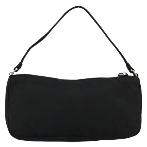 PRADA Accessory Pouch Nylon Black Silver Auth 176631A