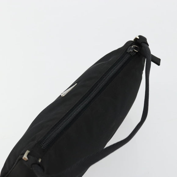PRADA Accessory Pouch Nylon Black Silver Auth 176631A