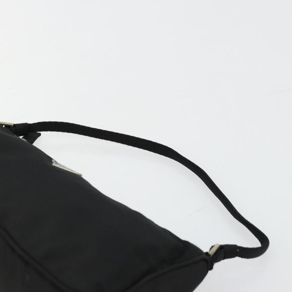 PRADA Accessory Pouch Nylon Black Silver Auth 176631A