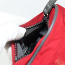 PRADA Sports Hand Bag Nylon Red Silver Auth 176633A-23